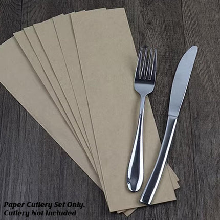 100PCS Paper Cutlery Bag Utensil Pouch Tableware Cover Restaurant Packaging Bag