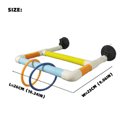 Colourful Parrot Perch Bird Stand Suction Cup or Hook for Small Birds Cage