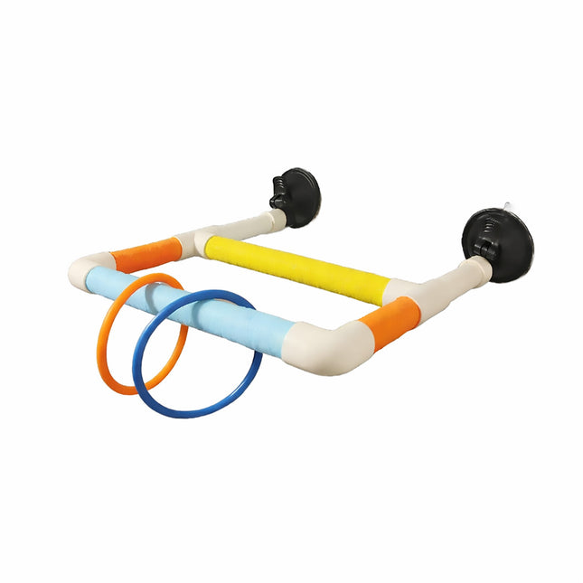 Colourful Parrot Perch Bird Stand Suction Cup or Hook for Small Birds Cage