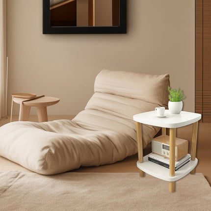 Small Coffee Table Simple Two Layer Mini Table Living Room Side Table Compact