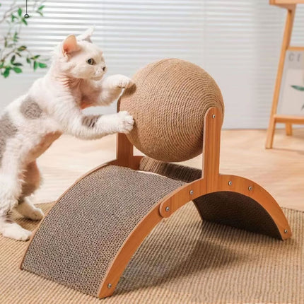 Ferris Wheel Cat Toy Standing Cat Grab Ball Scratch Board Kitten Interactive