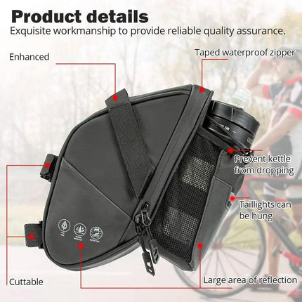1.5L Bike Seat Bag Mountain Bicycle Tail Pouch Waterproof Kettle Storage Bag