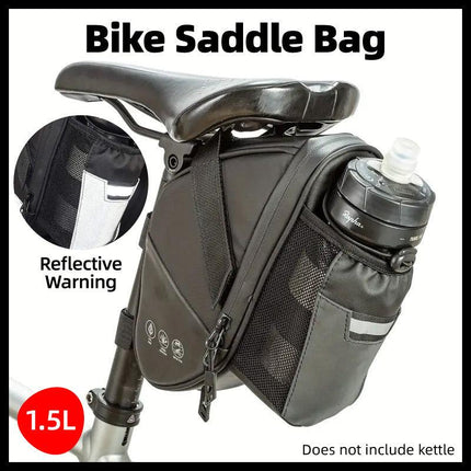 1.5L Bike Seat Bag Mountain Bicycle Tail Pouch Waterproof Kettle Storage Bag