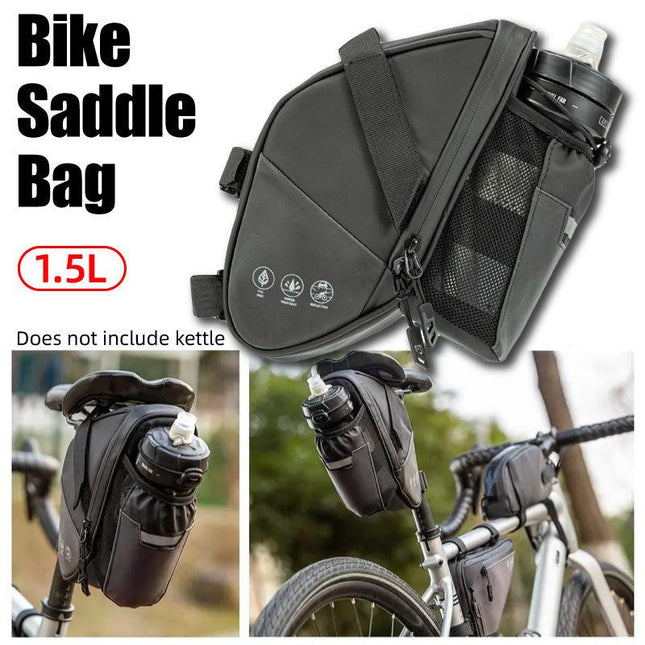 1.5L Bike Seat Bag Mountain Bicycle Tail Pouch Waterproof Kettle Storage Bag