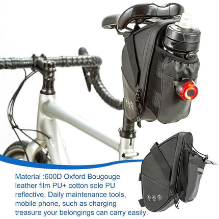 1.5L Bike Seat Bag Mountain Bicycle Tail Pouch Waterproof Kettle Storage Bag