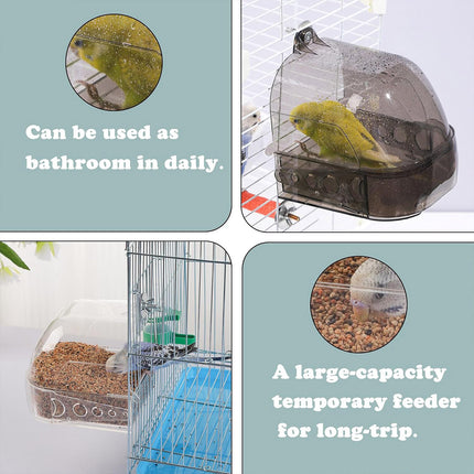 Parrot Bath Box Grey Bird Cage Accessory Bathroom Bird Bathtub for Small Birds