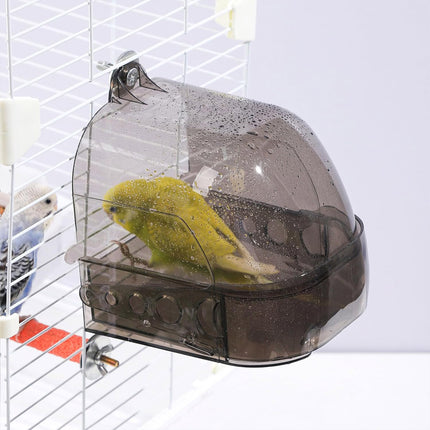 Parrot Bath Box Grey Bird Cage Accessory Bathroom Bird Bathtub for Small Birds