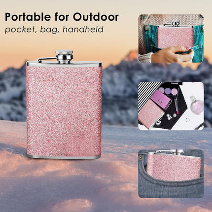 Wine Jug 8oz Stainless Steel Portable Outdoor Wine Flask Bottle Travel Camping