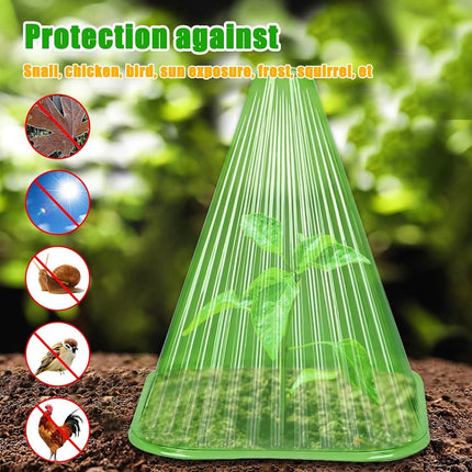 26PCS Plant Protection Cloche Seedling Cover Reusable Clear Plastic Anti Pest