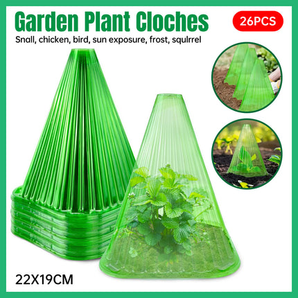 26PCS Plant Protection Cloche Seedling Cover Reusable Clear Plastic Anti Pest