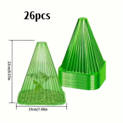 26PCS Plant Protection Cloche Seedling Cover Reusable Clear Plastic Anti Pest