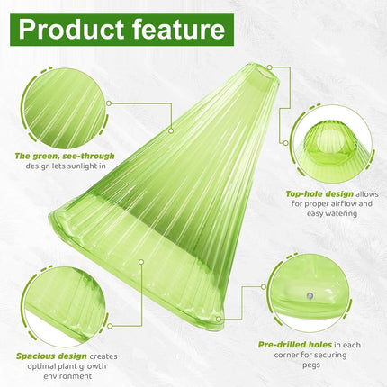 26PCS Plant Protection Cloche Seedling Cover Reusable Clear Plastic Anti Pest