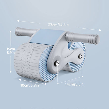 Wide Double Wheel Abdominal Roller with Auto Rebound and Phone Holder