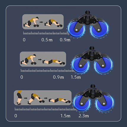 Wide Double Wheel Abdominal Roller with Auto Rebound and Phone Holder