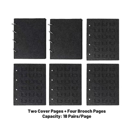 Felt Storage Book Loose-Leaf Folder For Jewelry Pin Brooch Commemorative Use