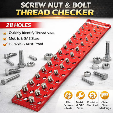 Screw and Bolt Thread Checker Gauge - Metric and Imperial Thread Identifier