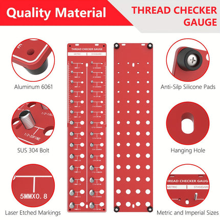 Screw and Bolt Thread Checker Gauge - Metric and Imperial Thread Identifier