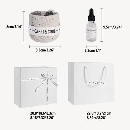 Crystal Stone Oil Diffuser Passive Aromatherapy Set White Natural Bedroom Decor