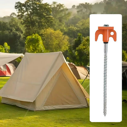 Spiral Tent Pegs 10 Pack Heavy Duty Carbon Steel Ground Stakes Screw-In 8 Inch