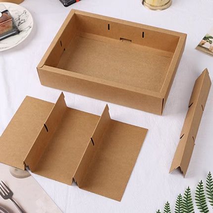 Kraft Paper Mooncake Gift Box 6 Compartment 50pcs Bakery Pastry Packaging Box