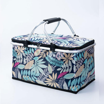 Foldable Picnic Basket Outdoor Camping Carrying Basket Portable Food Storage