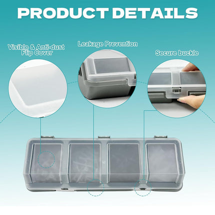 4-Grid Parts Storage Box Plastic Electronic Hardware Accessory Case with Lid ﻿