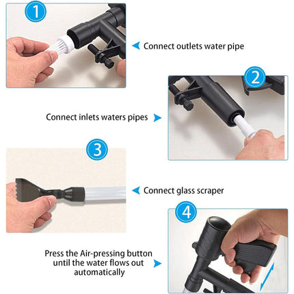6In1 Fish Tank Cleaner Water Changer Pump Pipe Semi-automatic Cleaning Aquarium