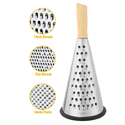 3 Side Grater Stainless Steel Cheese Potato Portable Shredder Kitchen Tool Use