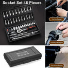 46PCS Ratchet Screwdriver Wrench Set For Home Garage Auto Repair Hand Tool Kit