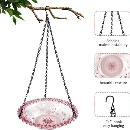 Balcony Bird Feeder Hanging Rail Mount Outdoor Suspended Feeding Station Garden