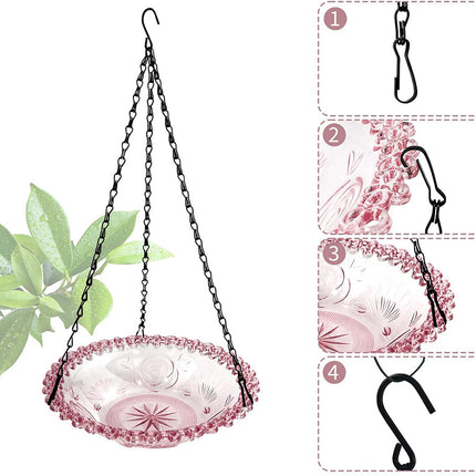 Balcony Bird Feeder Hanging Rail Mount Outdoor Suspended Feeding Station Garden