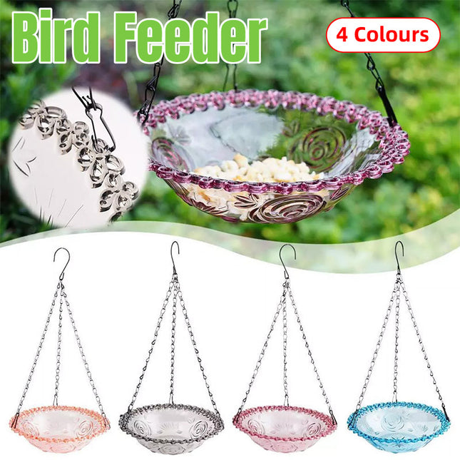 Balcony Bird Feeder Hanging Rail Mount Outdoor Suspended Feeding Station Garden