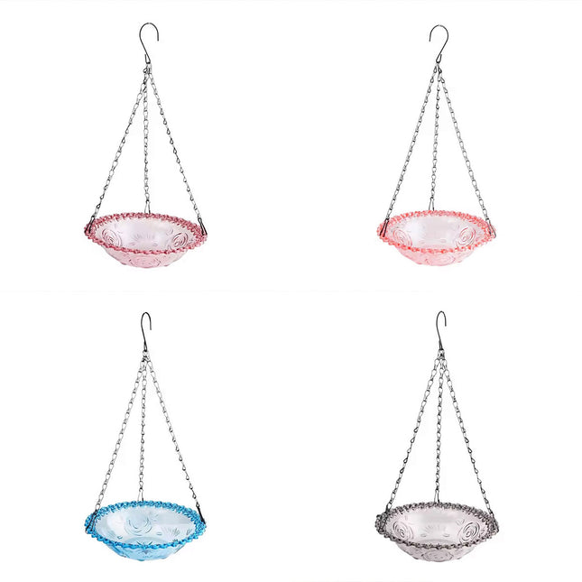 Balcony Bird Feeder Hanging Rail Mount Outdoor Suspended Feeding Station Garden