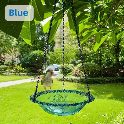 Balcony Bird Feeder Hanging Rail Mount Outdoor Suspended Feeding Station Garden