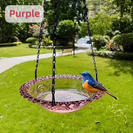 Balcony Bird Feeder Hanging Rail Mount Outdoor Suspended Feeding Station Garden