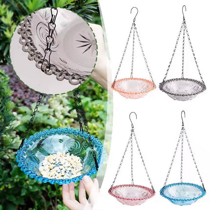 Balcony Bird Feeder Hanging Rail Mount Outdoor Suspended Feeding Station Garden