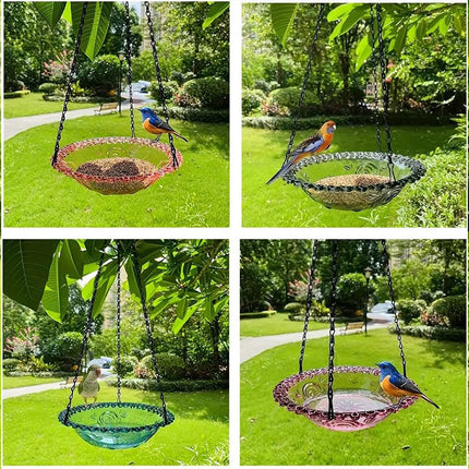 Balcony Bird Feeder Hanging Rail Mount Outdoor Suspended Feeding Station Garden