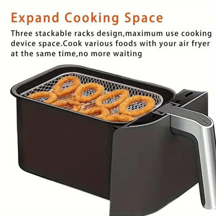 Air Fryer Grill Rack Multi Layer Removable Shelf Mesh Rack for Cooking BBQ