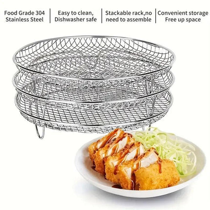 Air Fryer Grill Rack Multi Layer Removable Shelf Mesh Rack for Cooking BBQ