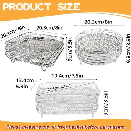 Air Fryer Grill Rack Multi Layer Removable Shelf Mesh Rack for Cooking BBQ