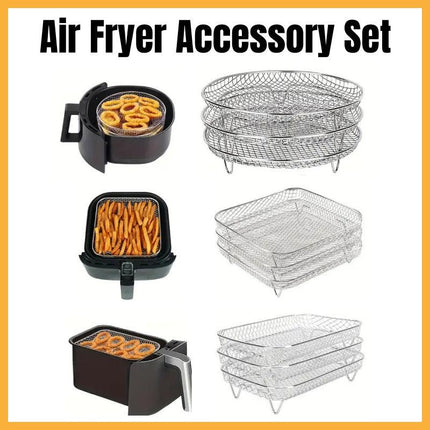 Air Fryer Grill Rack Multi Layer Removable Shelf Mesh Rack for Cooking BBQ