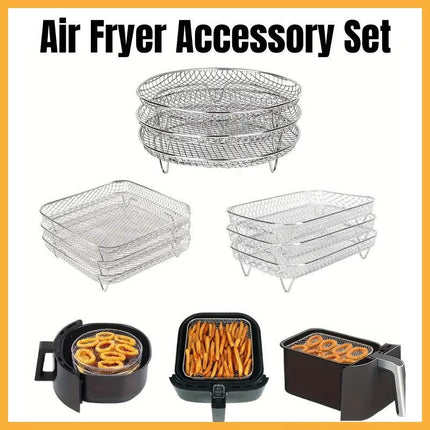 Air Fryer Grill Rack Multi Layer Removable Shelf Mesh Rack for Cooking BBQ