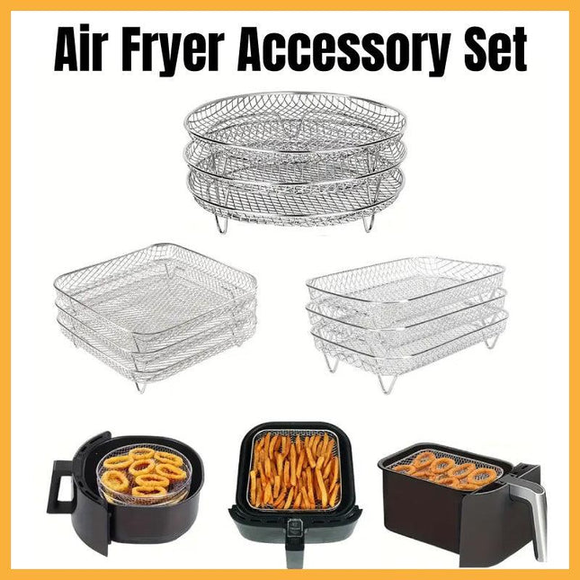 Air Fryer Grill Rack Multi Layer Removable Shelf Mesh Rack for Cooking BBQ