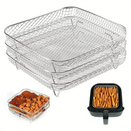 Air Fryer Grill Rack Multi Layer Removable Shelf Mesh Rack for Cooking BBQ