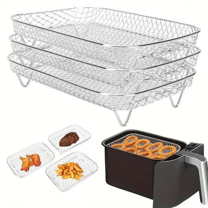 Air Fryer Grill Rack Multi Layer Removable Shelf Mesh Rack for Cooking BBQ