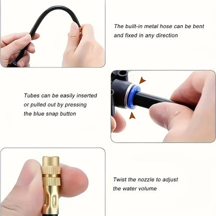 3PCS Brass Misting Nozzles Connector Adjustable Atomizing Nozzle Cooling Use
