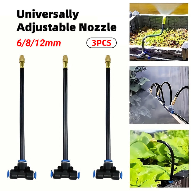 3PCS Brass Misting Nozzles Connector Adjustable Atomizing Nozzle Cooling Use