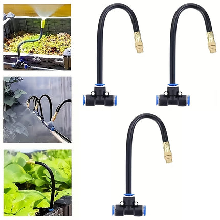 3PCS Brass Misting Nozzles Connector Adjustable Atomizing Nozzle Cooling Use