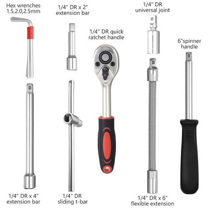 46PCS Ratchet Screwdriver Wrench Set For Home Garage Auto Repair Hand Tool Kit