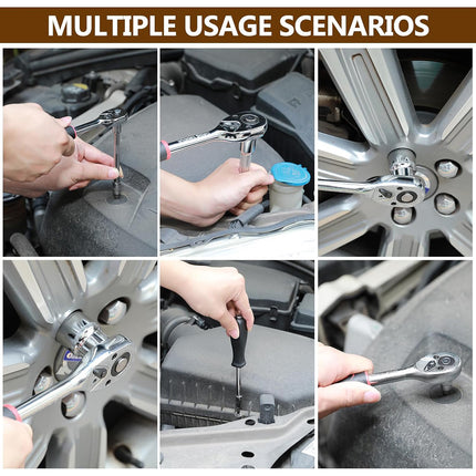 46PCS Ratchet Screwdriver Wrench Set For Home Garage Auto Repair Hand Tool Kit